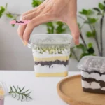 50Pcs 400ml Clear Plastic Dessert Cups with Lids Reusable Square Cupcake Containers Single Serve Sealed Mousse Cake Boxes - Image 4