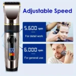 Professional Hair Clipper Ceramic Blade Male Hair Trimmer LED Display Haircut Machine USB charging - Image 4