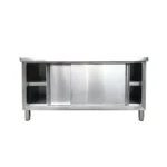 Kitchen Cabinet Kitchen Cabinet With Workbench Hotel Cupboard Locker 304 Sliding Door Stainless Steel Commercial Cabinet