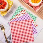 100 sheets of 7-color wax paper for barbecue, picnic, party, fast food, oil resistant paper, sandwich packaging paper lining - Image 3