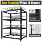 Heavy Duty Garage Shelving 2200 LBS 4 Tier Heavy Duty Storage Shelves Adjustable Industrial Metal Wire Shelf Unit, Customized - Image 6