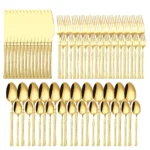 40/60pcs Stainless Steel Cutlery Set,Hammer Pattern Handle,Dishwasher Safe Flatware,Durable Dinnerware for Home,Restaurant,Party