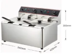 Top Fryer Factory Hot Sale New Condition Professional 16L Stainless Steel Electric Donut Fryer Commercial Double Tank Table - Image 4