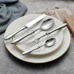 5pcs 18/10 Stainless Steel Cutlery Set Roman Handle Luxury Gold Steak Knife Fork Spoon Tableware Dinnerware Dishwasher Safe - Image 5