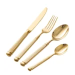 4pcs Bright 18/10 Stainless Steel Luxury Cutlery Set Dinnerware Tableware Knife Spoon Fork Flatware Dishwasher Safe Utensils - Image 4