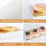 25/50pcs Ins minimalist sandwich packaging box pastry bread cake box Snow Meiniang Swiss roll packaging box - Image 3