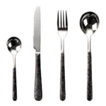 4pcs Stainless Steel Cutlery Set Black Electroplating Handle Knife Fork Spoon Luxury Dinnerware Home Flatware Dishware Safe - Image 5