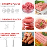 Metal Food Grinder Attachments for all KitchenAid chef and Cuisinart Stand Mixers SM-50 Series. Meat Grinders, Sausage Stuff - Image 5