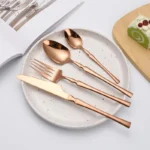 24pcs Upscale Gold Dinnerware Set Stainless Steel Tableware Knife Fork Coffee Spoon Flatware Dishwasher Safe Dinner Cutlery Gift - Image 3
