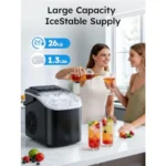 Countertop Ice Maker 26lbs/24H Portable Ice Maker with Handle 8 Ice Cubes Ready in 6 Mins Self-Cleaning Ice Makers Countertop f - Image 3