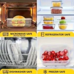 8-PC BPA-Free Airtight Food Containers with Locking Lids - Microwave/Freezer Safe PP Plastic Storage for Dry Goods/Fruit/Veggies - Image 4