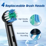7500 RPM Rotating Toothbrush for Adults 5 Modes Deep Clean Whitening Waterproof Electric Toothbrush Set with 4 Replacement Heads - Image 3