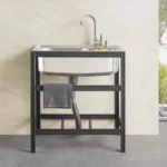 Multifunctional Freestanding 304Stainless Steel Sink Sink Kitchen Household Thickened Single Trough with Stand/Faucet Customized - Image 6