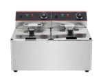 Top Fryer Factory Hot Sale New Condition Professional 16L Stainless Steel Electric Donut Fryer Commercial Double Tank Table - Image 3