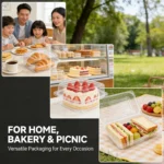 50Pcs Clear Plastic Food Containers - Disposable Clamshell Boxes for Fruit Salad Sandwich Dessert Takeout Picnic Party - Image 2