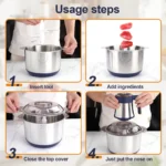 5L Electric Meat Grinder 500W Food Vegetable Processor Stainless Steel Meat Grinder Mincer for Home & Restaurant - Image 3