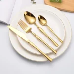 24pcs Upscale Gold Dinnerware Set Stainless Steel Tableware Knife Fork Coffee Spoon Flatware Dishwasher Safe Dinner Cutlery Gift - Image 2