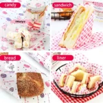 50Pcs Food-Grade Baking Wax Paper Strawberry Floral Pattern Non-Stick Squares for Cake Burger Chips Wrapping - Image 5