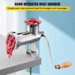 SucceBuy Manual Meat Grinder 304 Stainless Steel Hand Meat Grinder with Steel Table Clamp Meat Mincer Sausage Maker - Image 2