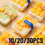 10/20/30PCS Transparent Cake Box With Transparent Lid Used For Storing Ice Cream Tiramisu Fruit Cake For Dessert Shop Storage