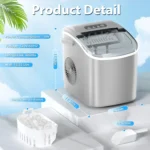 Portable Countertop Ice Maker, Self-Cleaning, 26Lbs/24H, 9 Cubes in 6 Mins for Kitchen Bar Party RV - Image 6