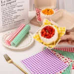 100 sheets of 7-color wax paper for barbecue, picnic, party, fast food, oil resistant paper, sandwich packaging paper lining - Image 5