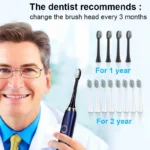 Sonic Electric Toothbrush Adults 8 Brush Heads 5 Modes USB Rechargeable IPX7 Waterproof Whitening Power Toothbrushes for Adults - Image 5