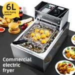 Professional 220V 6L Stainless Steel Electric Chicken Fryer Machine New Commercial Kitchen Equipment 12L for Restaurants - Image 2