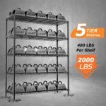 Storage Shelves Heavy Duty, 2 PCS 48" L x 20" W x 72" H Garage Wire Shelving Unit Loads 2000LBS, 5-Tier Adjustable, Customized - Image 4
