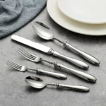 5pcs 18/10 Stainless Steel Cutlery Set Roman Handle Luxury Gold Steak Knife Fork Spoon Tableware Dinnerware Dishwasher Safe - Image 3