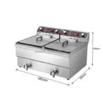 Electric Fritadeira Friteuse Kitchen Machines Stainless Steel 4.8KW Dual Professional Commercial Donut Making Machine Fryer - Image 5