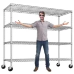 75.6" H Storage Shelves 2500LBS Garage Shelving Unit with Wheels Metal Shelving Heavy Duty Wire Shelves for Storage, Customized - Image 2