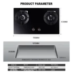 Kitchen Embedded Flipped Gas Stove Cooktop Fierce Fire Energy Saving Household Tempered Glass Gas Stove Easy Cleaning - Image 6