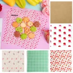 50Pcs Food-Grade Baking Wax Paper Strawberry Floral Pattern Non-Stick Squares for Cake Burger Chips Wrapping - Image 2