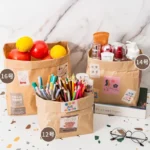 Brown sac Kraft paper recyclable takeout bags food baking packaging gift party bags kids Candy Package Kraft Lunch Bag LPBZ01 - Image 5