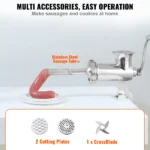 SucceBuy Manual Meat Grinder 304 Stainless Steel Hand Meat Grinder with Steel Table Clamp Meat Mincer Sausage Maker - Image 5
