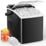 Compact Countertop Ice Maker 26 lbs per Day Fast Ice in 6 Minutes Self-Cleaning Stainless Steel Silver Ideal for Home Kitchen O
