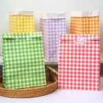 10/20PCS Colorful Checkered Gift Bag Candy Biscuit Snack Bag Suitable for Wedding Birthday Party Christmas Halloween - Image 5
